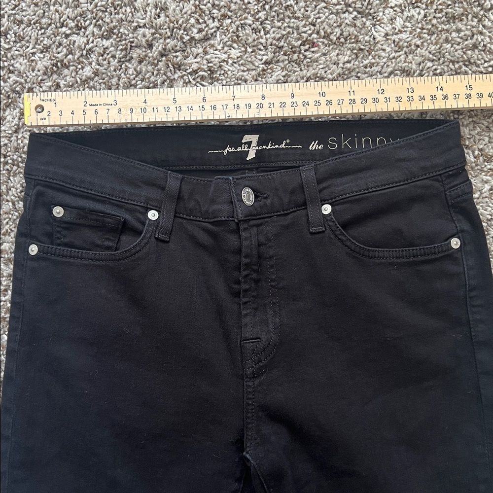 7 For All Mankind Black Denim Skinny Jeans in Size 30 - Picture 11 of 13
